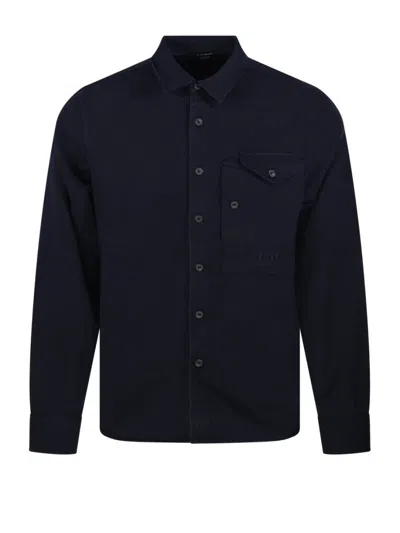 C.p. Company Tailored Fit Black Shirt In Blue