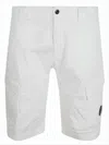 C.p. Company Regular Fit Cargo Shorts With Multiple Pockets In White