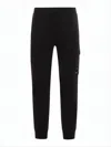 C.p. Company Tapered Black Jogger Pants With Cargo Pocket Detail In Black