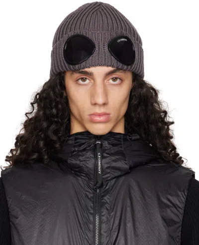 C.p. Company Taupe Goggle Beanie In 771 Boulevard