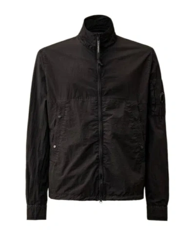 C.p. Company Taylon Lens-detail Shirt Jacket In Black