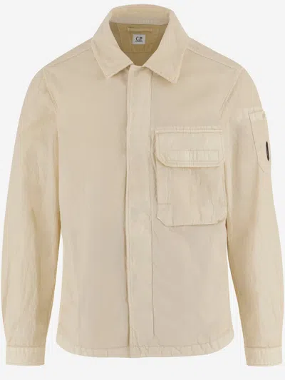 C.p. Company Cp Company Technical Cotton Blend Shirt In Gold