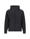 C.p. Company Short Jacket With Hood And Distinctive Lens Logo In Black
