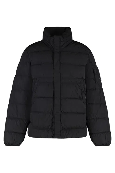 C.p. Company Techno-nylon Down Jacket In Black