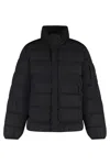 C.p. Company Oversized Zip-front Rain Jacket With Quilted Texture In Black