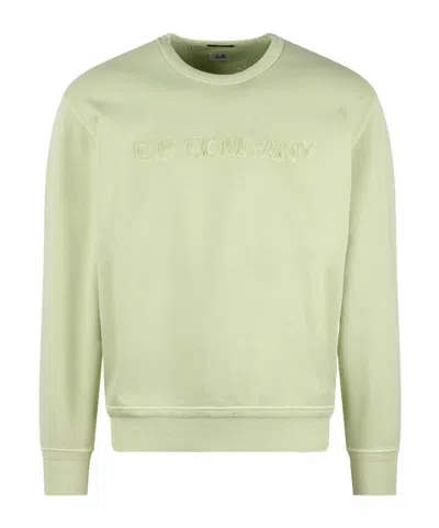 C.p. Company Terrycloth-logo Cotton Sweatshirt In Nude