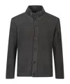 C.p. Company Textured Button Cardigan In Black