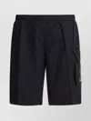 C.p. Company Textured Cargo Swimsuit Elastic Waistband In Black