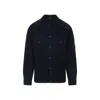 C.p. Company Textured Corduroy Overshirt With Pointed Collar In Blue