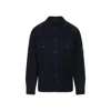 C.p. Company Classic Black Shirt-style Jacket With Structured Collar And Flap Pockets In Multi