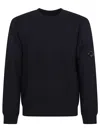 C.p. Company Diagonal Raised Fleece Crew Neck Sweatshirt In Blue