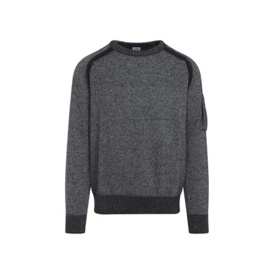 C.P. COMPANY TEXTURED KNIT SWEATER WITH CIRCULAR LENS POCKET