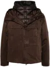C.p. Company Logo-print Hooded Jacket In Brown