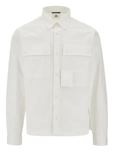 C.p. Company The Metropolis Series Utility-pocket Shirt In White