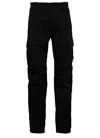 C.p. Company Lens-detail Tapered Track Pants In Black