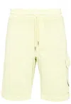 C.p. Company Lens-detail Cotton Shorts In Green