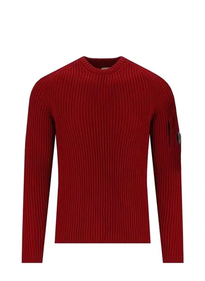 C.p. Company C. P. Company Ribbed Crewneck Jumper In Red