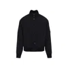 C.p. Company Polyamide Fabric Full Button Jacket In Black
