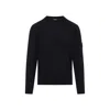 C.p. Company C.p.company Sea Island Crew Neck Lens Knit Pullover In Black