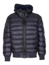 C.p. Company Micro-ripstop Quilted Jacket With Adjustable Hood In Blue