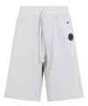 C.p. Company Cotton Track Shorts In Lightblue