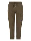 C.p. Company Cargo Pocket Drawstring Waist Ribbed Cuffs Trousers In Brown