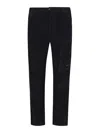 C.p. Company Stretch Corduroy Cargo Trousers In Black