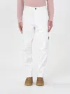 C.p. Company White Cargo Pants With Lens Motif On The Leg In Cotton Man In White