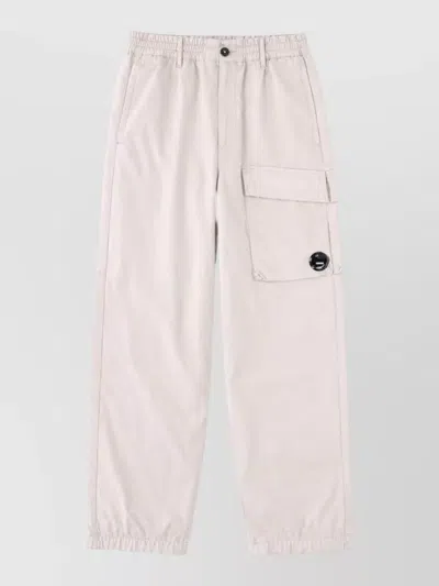 C.p. Company Trousers Elastic Cuffs Side And Cargo Pockets In Neutral