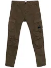 C.p. Company Mens Stretch Satin Cargo Pants In Ivy Green