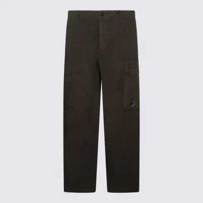 C.p. Company Logo Detail Casual Pants In Brown