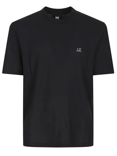 C.p. Company Logo-embroidered Cotton T-shirt In Blue