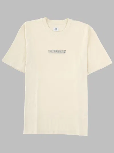 C.p. Company T-shirt Con Stampa Logo In Neutral