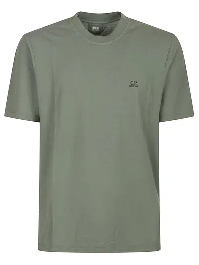 C.p. Company Logo-detail Cotton T-shirt In Green