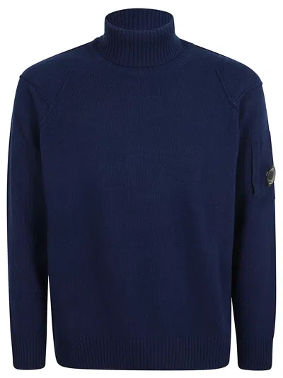 C.p. Company Turtle Neck Sweater In Blu