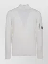 C.p. Company Turtleneck Knit Sweater Arm Pocket In White