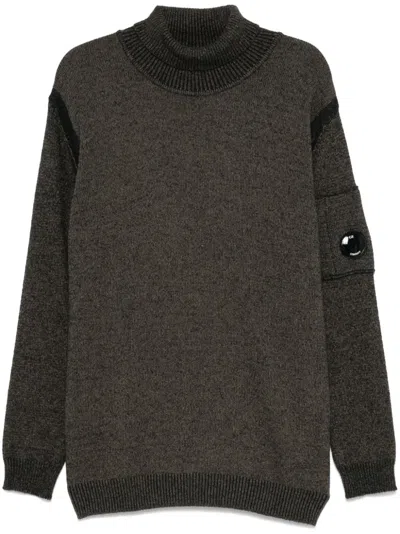 C.p. Company Turtleneck Knitted Sweater In Black