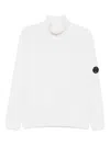 C.p. Company Turtleneck Lens-detail Sweater In White