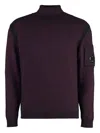 C.p. Company C.p.company Long Sleeve Wool Turtleneck Sweater In Black