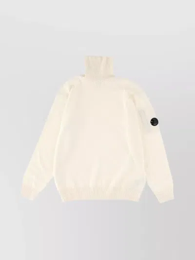 C.p. Company Turtleneck Sweater Sleeve Pocket In Neutral