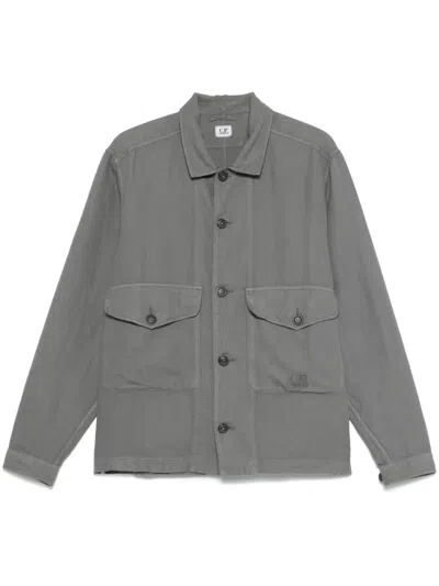 C.p. Company Twill Jacket In Grey