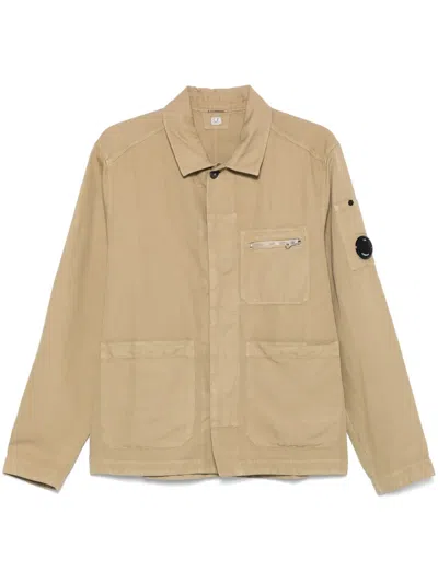 C.p. Company Twill Shirt Jacket In Neutrals