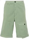 C.p. Company Sage Green Twill Stretch Shorts In Green