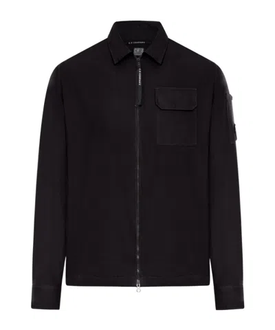 C.p. Company Lens-detail Shirt In Black