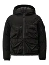 C.p. Company U16 Pro-tek Down Hooded Jacket In Black