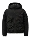 C.p. Company U16 Pro-tek Down Hooded Jacket In Black