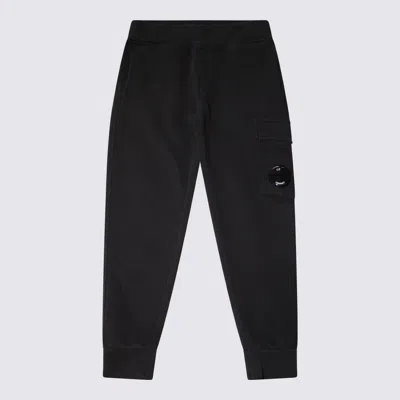 C.p. Company Undersixteen Kids' Black Cotton Pants In Nero/black