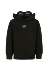 C.p. Company Undersixteen Black Sweatshirt For Boy With Lens In Black