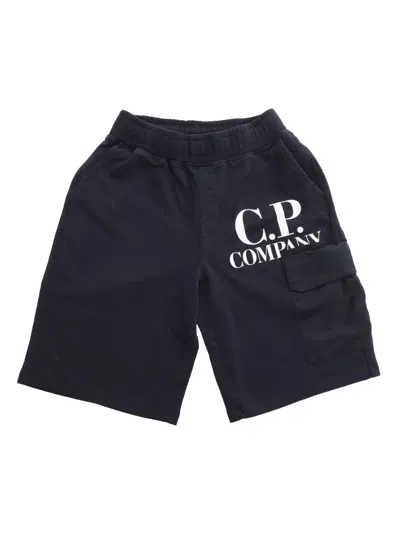 C.p. Company Undersixteen Kids' Black Sweatshirt Pants In Blue