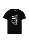 C.p. Company Undersixteen Black T-shirt For Boy With Logo In Black